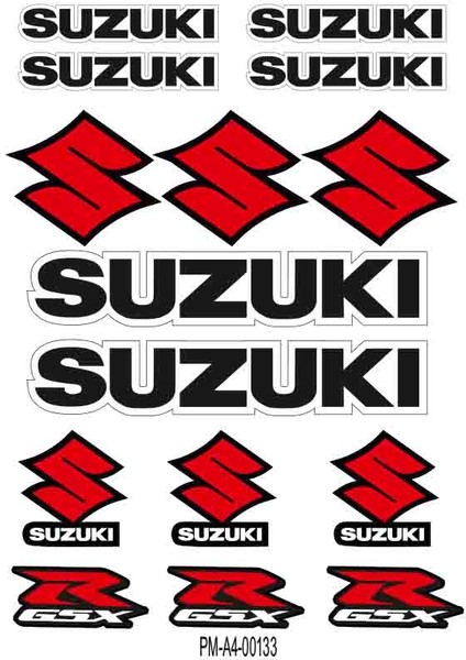 Sponsor Suzukı Tasarımlı Ekipman Kask Motorsiklet Sticker Seti 01