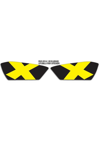 R25 2014/2018 Uyumlu Far Kaplama Sticker Sarı x