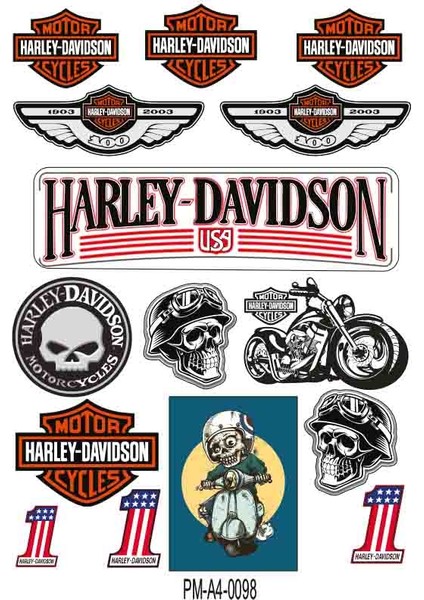 Sponsor Harley Davıdson Ekipman Kask Motorsiklet Sticker Seti 03