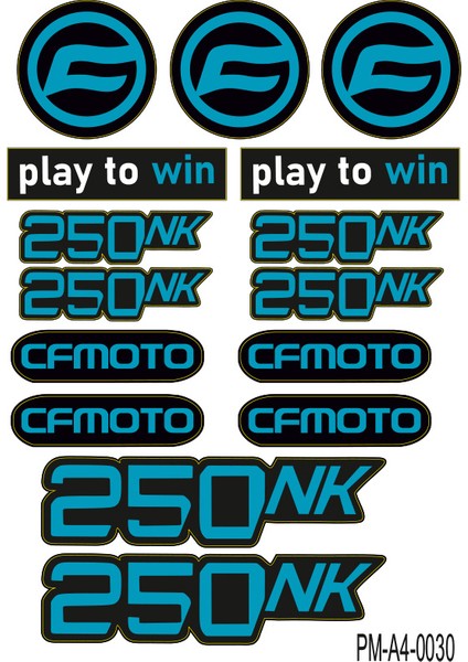 Cfmoto 250NK Motosiklet Çoklu Sticker Seti 04