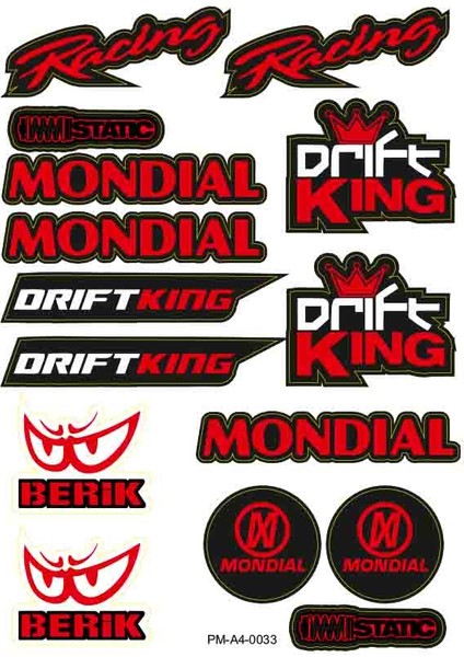 Mondial Drift Motosiklet Çoklu Sticker Seti 02