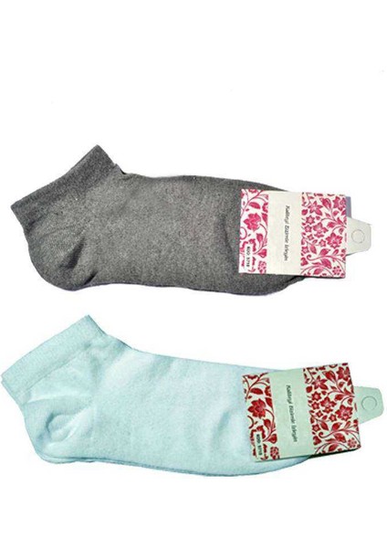 Gri ve Beyaz Kadın Bilek Çorap 12 çift modelleri