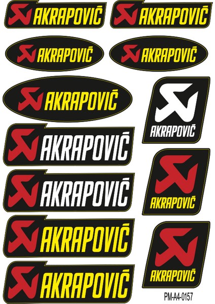 Akrapovıc Tasarımlı Ekipman Kask Motorsiklet Sticker Seti 01