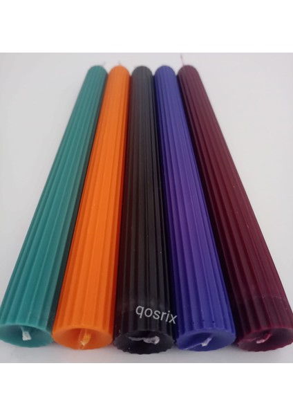 5'li Çok 5 Renkli Şamdan Mumu 1. Soya Doğal Vanilya Kokulu Uzun Çubuk Konik Mum Dekoratif fiyatları