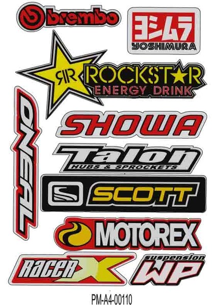 Motosiklet Sponsor Ekipman Kask Motorsiklet Sticker Seti 02