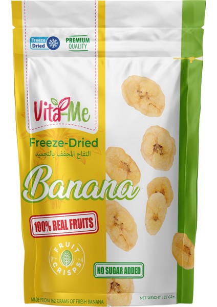 Freeze Dried Banana 25 gr Dondurularak Kurutulmuş Çıtır Muz Atıştırmalık