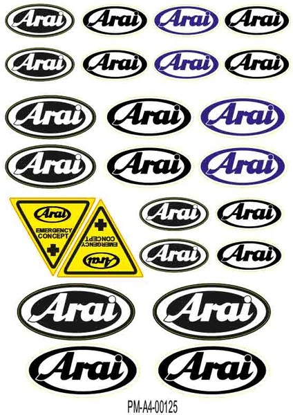 Sponsor Arai Tasarımlı Ekipman Kask Motorsiklet Sticker Seti 01