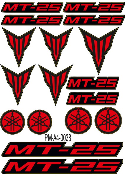 Yamaha Mt-25 Motosiklet Çoklu Sticker Seti 02