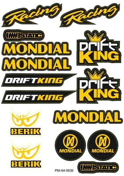Mondial Drift Motosiklet Çoklu Sticker Seti 04