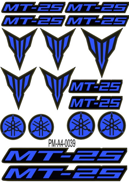 Yamaha Mt-25 Motosiklet Çoklu Sticker Seti 03