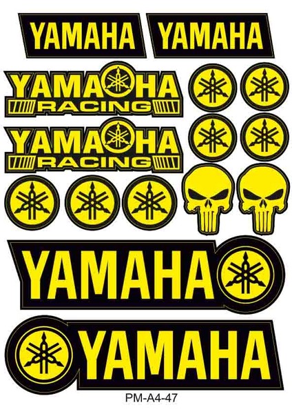 Yamaha Motosiklet Çoklu Sticker Seti 03
