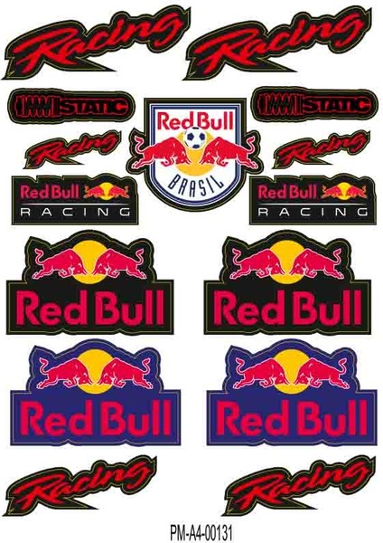 Racing Redbulli Tasarımlı Ekipman Kask Motorsiklet Sticker Seti 01