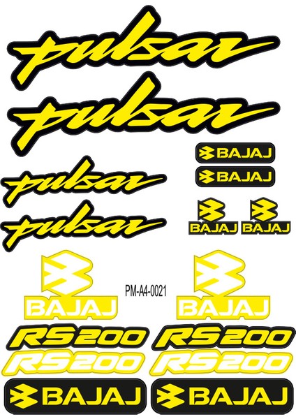 Pulsar RS200 Bajaj Motosiklet Çoklu Sticker Seti 04