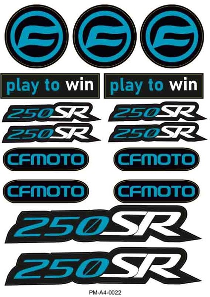 Cfmoto 250SR Motosiklet Çoklu Sticker Seti 01