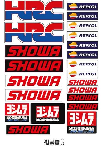 Hrc Repsol Sponsor Ekipman Kask Motorsiklet Sticker Seti 01