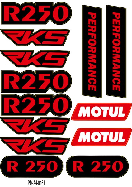 Rks R250 Tasarımlı Ekipman Kask Motorsiklet Sticker Seti 02