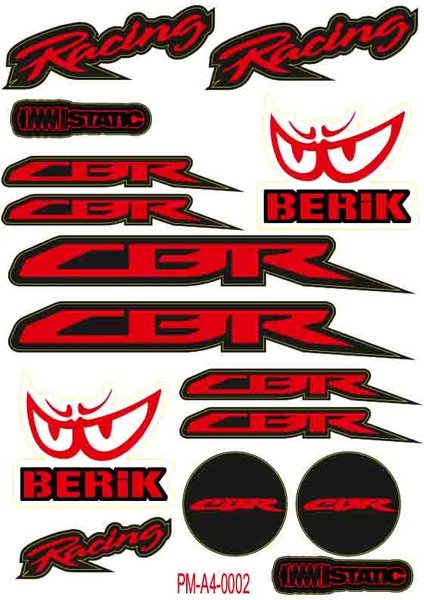 Cbr Motosiklet Çoklu Sticker Seti 02