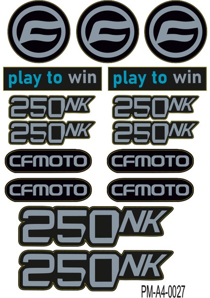 Cfmoto 250NK Motosiklet Çoklu Sticker Seti 01