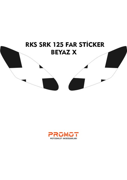 Rks Srk 125R Uyumlu Far Kaplama Sticker Beyaz x