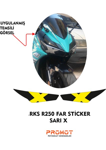 Rks R250 Uyumlu Far Kaplama Sticker Sarı x 2023/24