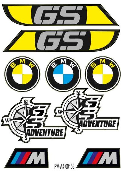 Gs Bmw Tasarımlı Ekipman Kask Motorsiklet Sticker Seti 03