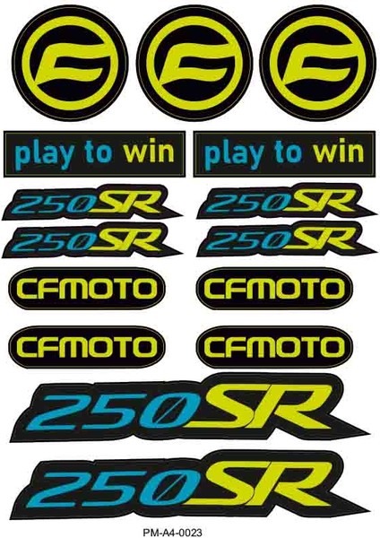 Cfmoto 250SR Motosiklet Çoklu Sticker Seti 02