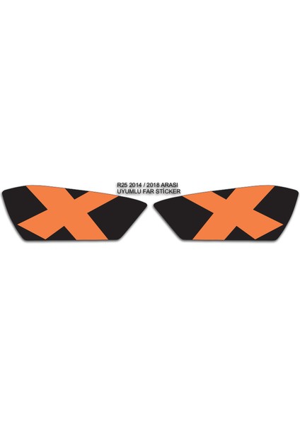 R25 2014/2018 Uyumlu Far Kaplama Sticker Turuncu x