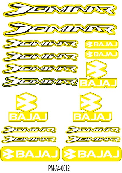 Dominar Bajaj Motosiklet Çoklu Sticker Seti 08