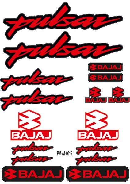 Pulsar Bajaj Motosiklet Çoklu Sticker Seti 02