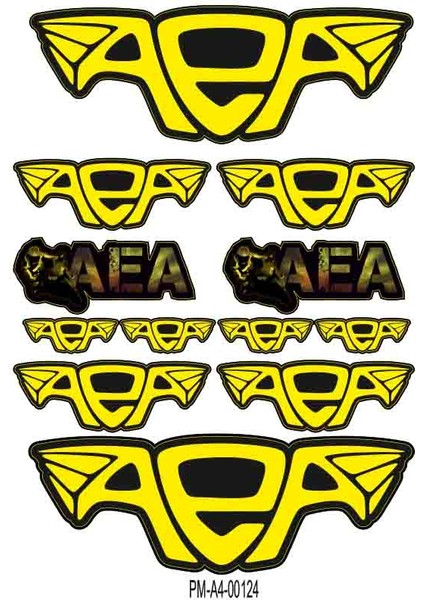 Altın Elbilesi Adam Aea Tasarımlı Sponsor Ekipman Kask Motorsiklet Sticker Seti 01
