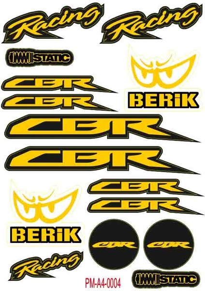Cbr Motosiklet Çoklu Sticker Seti 04
