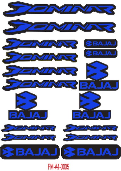 Dominar Bajaj Motosiklet Çoklu Sticker Seti 01