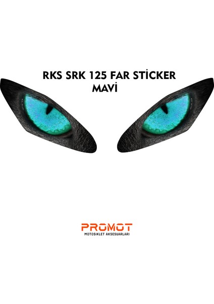 Rks Srk 125R Uyumlu Far Kaplama Sticker Mavi