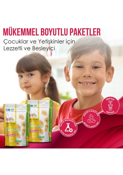 Freeze Dried Banana 25 gr Dondurularak Kurutulmuş Çıtır Muz Atıştırmalık 5 Adet
