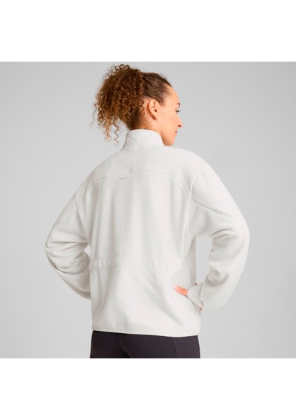 Winter Tech Fleece Kadın Beyaz Dik Yaka Ceket modelleri
