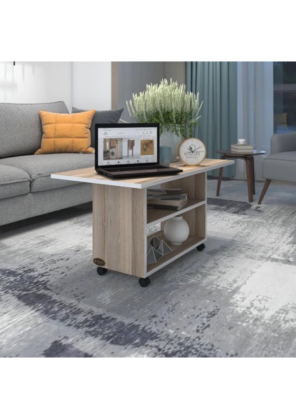 Kenzlife orta salon sehpası prag crd 045*070*50 tekerlekli yemek masası