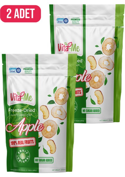 Freeze Dried Apple 15 gr Dondurularak Kurutulmuş Çıtır Elma Atıştırmalık 2 Adet