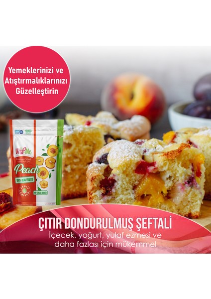 Freeze Dried Peach 20 gr Dondurularak Kurutulmuş Çıtır Şeftali Atıştırmalık 3 Adet