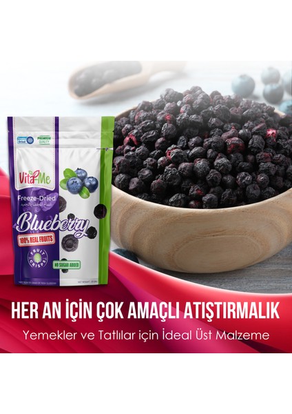 Freeze Dried Blueberry 20 Gram - Dondurularak Kurutulmuş Çıtır Yaban Mersini Atıştırmalık 3 Adet fiyatları