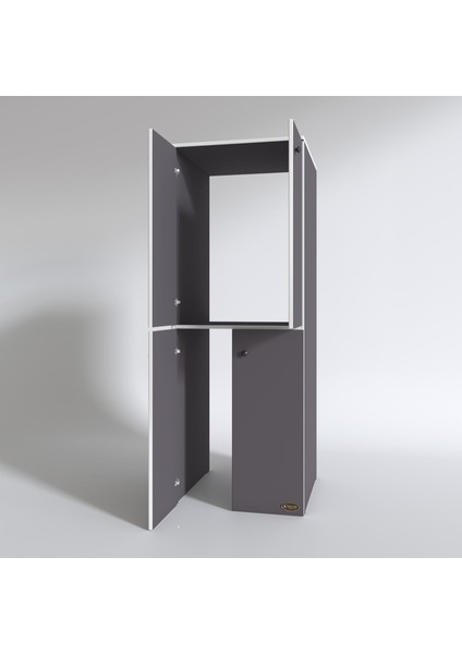 Kenzlife çamaşır-kurutma makinesi dolabı kapaklı jelena gri 180*70*60 banyo çift katlı arkalıksız modelleri