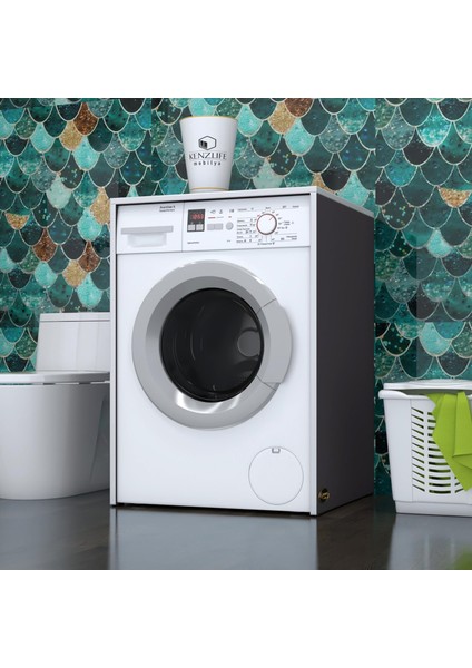 Kenzlife çamaşır makinesi dolabı naum gri 90*70*60 banyo kapaksız arkalıksız