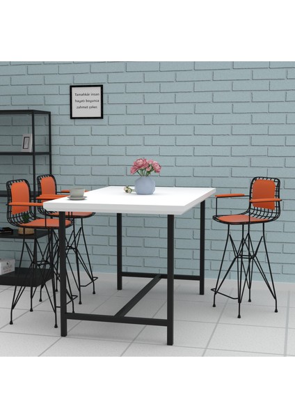 Knsz orta boy tel bar sandalyesi 1 li mağrur syhtrn kolçaklı sırt minderli 65 cm oturma yüksekliği mutfak bahçe cafe ofis modelleri