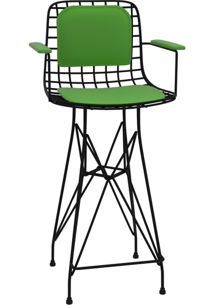 Knsz orta boy tel bar sandalyesi 1 li mağrur syhyşl kolçaklı sırt minderli 65 cm oturma yüksekliği mutfak bahçe cafe ofis fiyatları