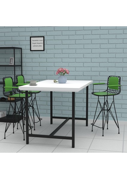 Knsz orta boy tel bar sandalyesi 1 li mağrur syhyşl kolçaklı sırt minderli 65 cm oturma yüksekliği mutfak bahçe cafe ofis modelleri