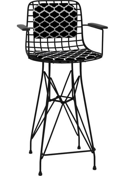 Knsz orta boy tel bar sandalyesi 1 li mağrur syhviona kolçaklı sırt minderli 65 cm oturma yüksekliği mutfak bahçe cafe ofis fiyatları