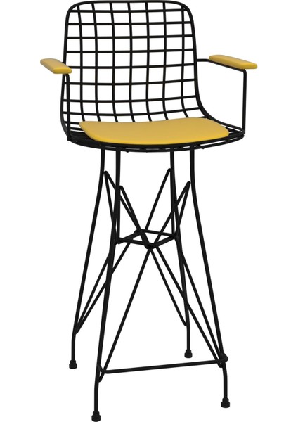 Knsz orta boy tel bar sandalyesi 1 li mağrur syhsrı kolçaklı 65 cm oturma yüksekliği mutfak bahçe cafe ofis fiyatları