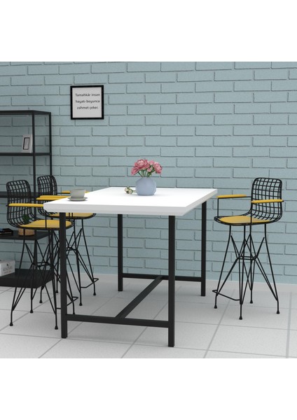 Knsz orta boy tel bar sandalyesi 1 li mağrur syhsrı kolçaklı 65 cm oturma yüksekliği mutfak bahçe cafe ofis modelleri