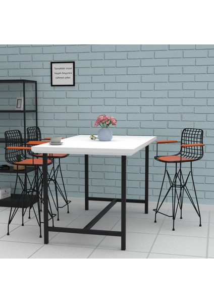 Knsz orta boy tel bar sandalyesi 1 li mağrur syhtrn kolçaklı 65 cm oturma yüksekliği mutfak bahçe cafe ofis modelleri