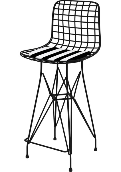 Knsz orta boy tel bar sandalyesi 1 li mağrur syhtuan 65 cm oturma yüksekliği mutfak bahçe cafe ofis