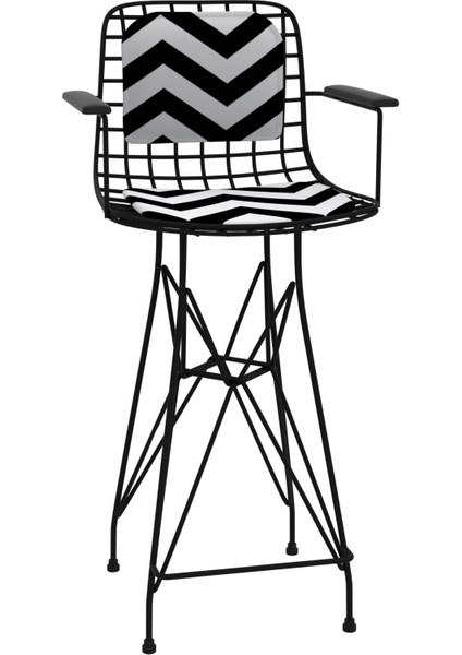 Knsz orta boy tel bar sandalyesi 1 li mağrur syhaldo kolçaklı sırt minderli 65 cm oturma yüksekliği mutfak bahçe cafe ofis fiyatları